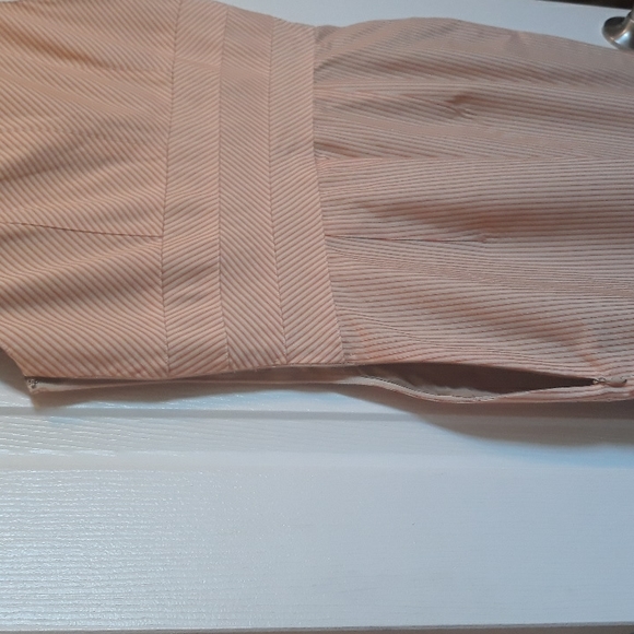 Kay Unger Dress. Size 6  Orange and Ivory. Small Stripe Detailing. - Picture 4 of 9